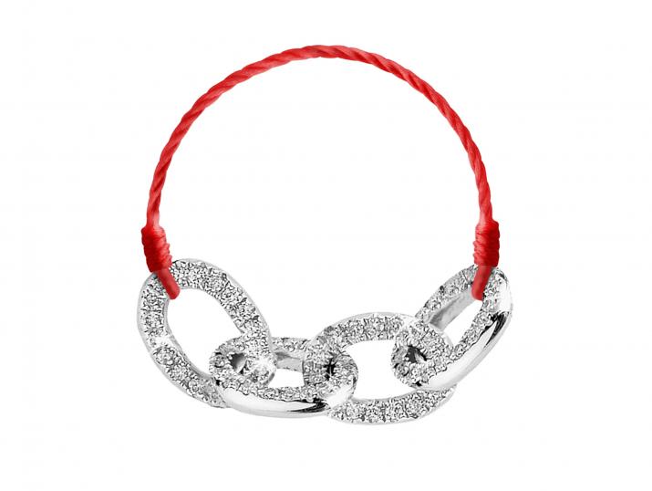 String Ring Sacré Pavé 4 White Gold RedLine Jewelry - Redline - 0++