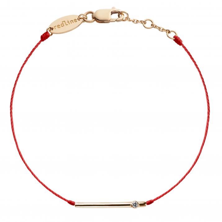 Pulsera de hilo y tubo con diamante con cierre en oro rosa - Redline - 0++