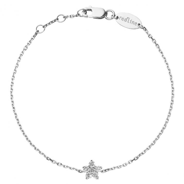 White gold chain bracelet with diamonds on a star - Redline - 0++