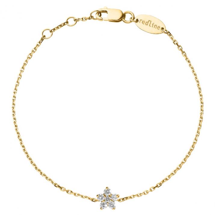 Yellow gold chain bracelet with diamonds on a star - Redline - 0++