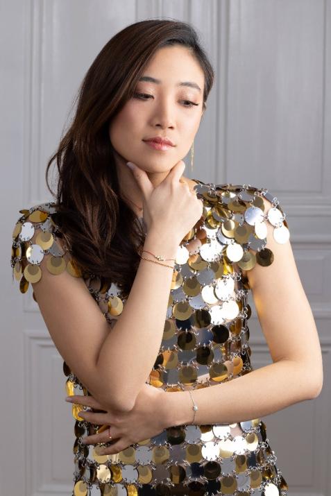 Chain bracelet with emerald-cut diamond in white gold prong setting - Redline - 0++