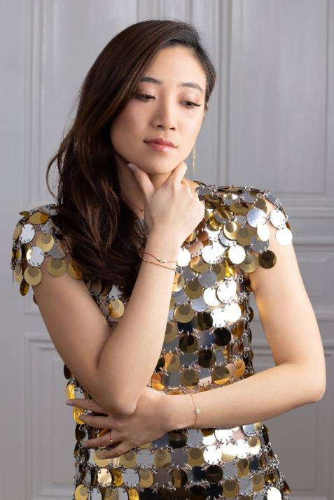 Chain bracelet with emerald-cut diamond in yellow gold prong setting - Redline - 0++