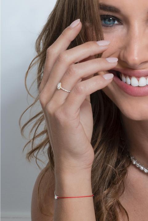 Ring band with 0.43ct diamonds in yellow gold prong setting - Redline - 0++