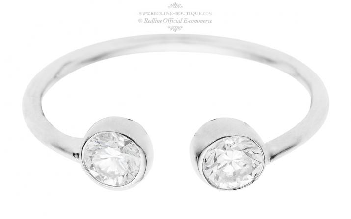 Ring with 0.20ct Round Diamond in White Gold Bezel Setting - Redline - 0++