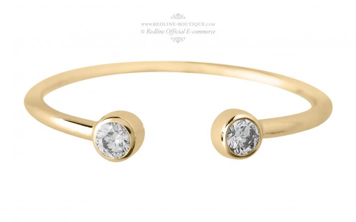 Ring with 0.10ct Round Diamond in Yellow Gold Bezel Setting - Redline - 0++