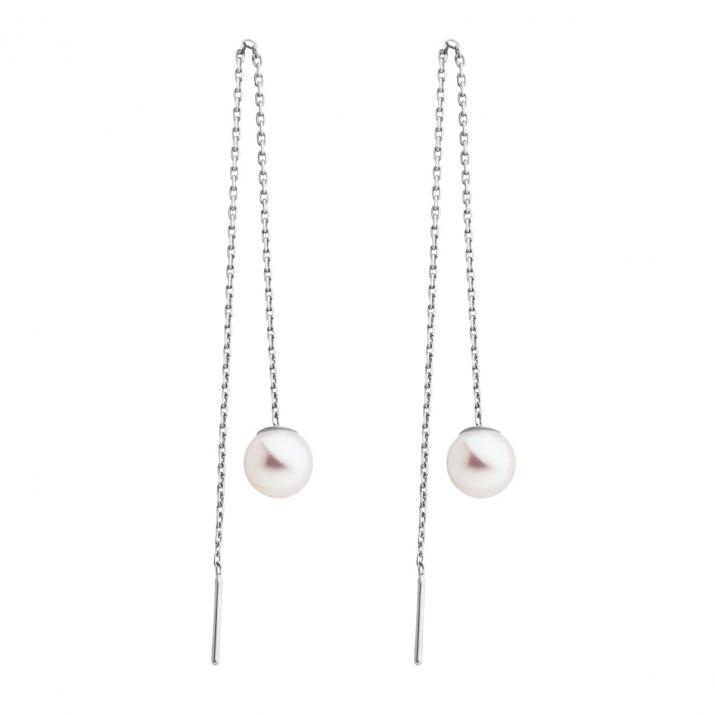 White gold earrings with Akoya pearls - Redline - 0++