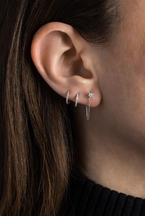 Illusion Courtoise pendientes de oro blanco - Redline - 0++