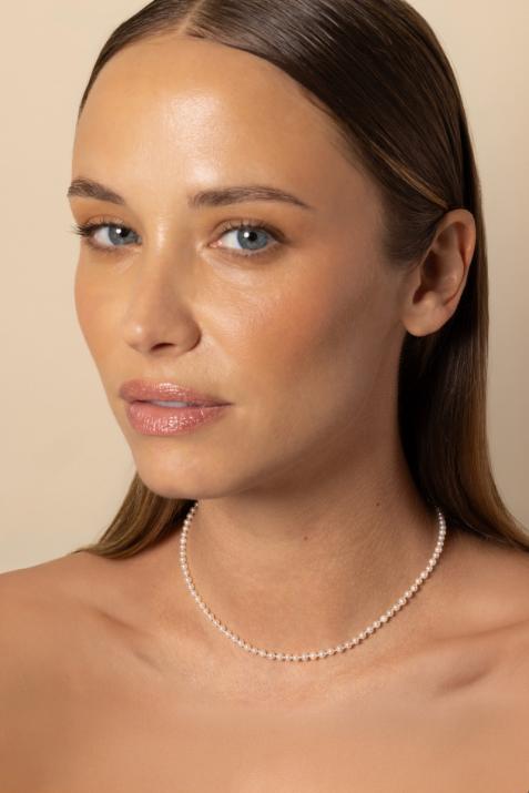 Gargantilla Redline mujer con perlas en hilo en Oro Blanco - Redline - 0++