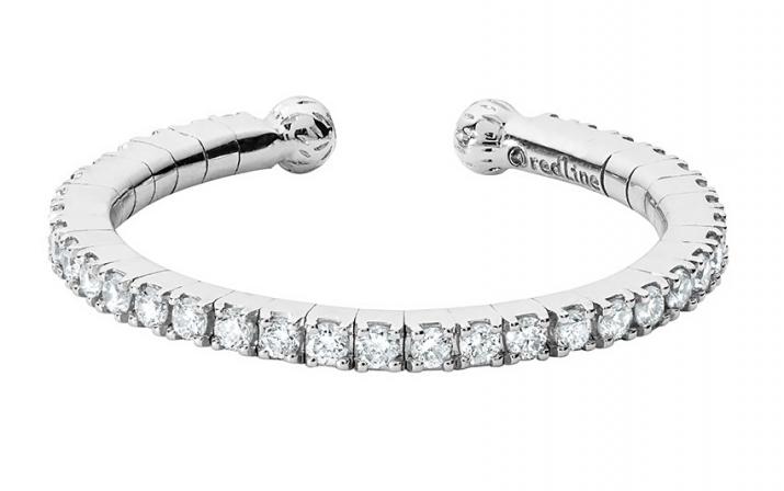 Ring band with 0.29ct diamonds in white gold prong setting - Redline - 0++