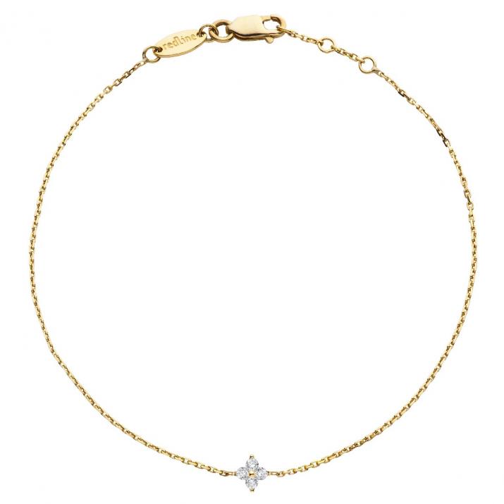 Yellow gold chain bracelet with 4 diamonds on a star - Redline - 0++