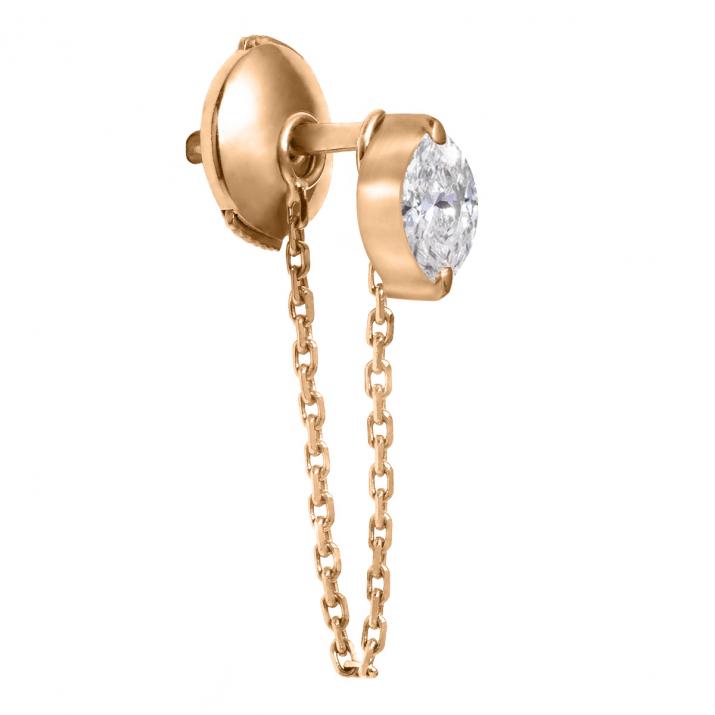 Pendiente de cadena de oro rosa Majesté Courtoise - Redline - 0++