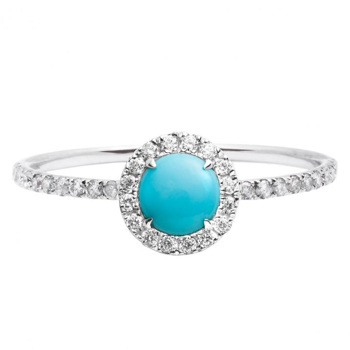 Anillo Reine Turquoise Oro Blanco - Redline - 0++