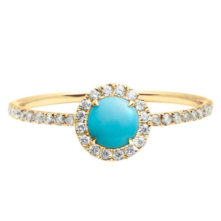 Anillo Reine Turquoise Oro Amarillo - Redline - 0++