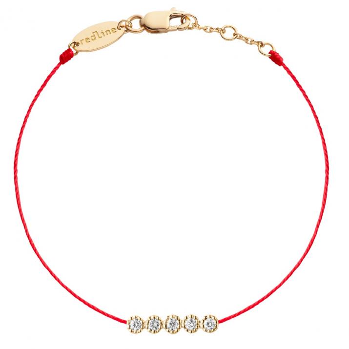 Pulsera en hilo con 0.7ct de diamantes en base de oro amarillo - Redline - 0++