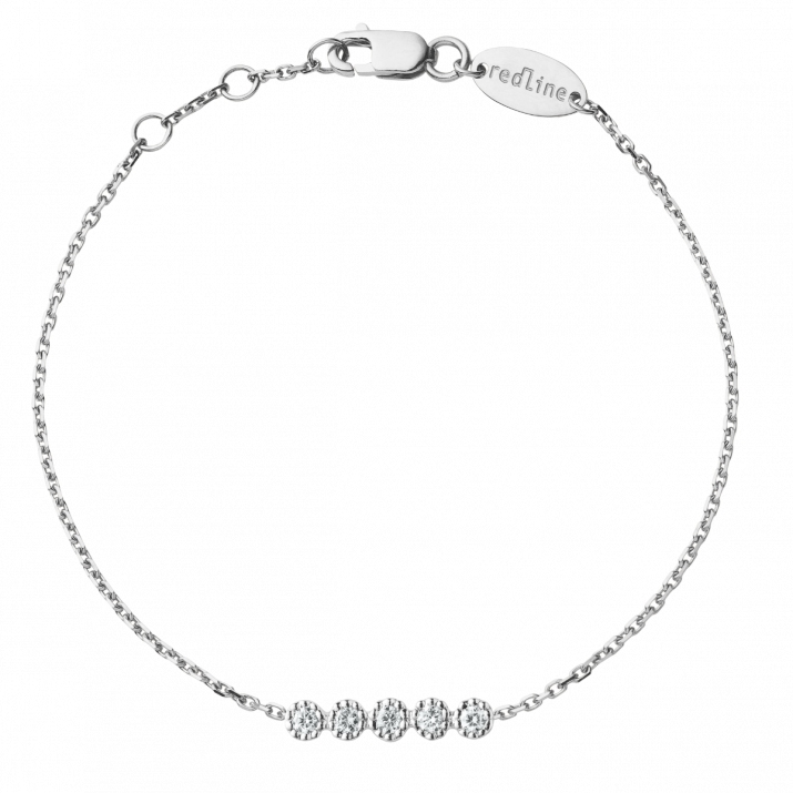 Pulsera en cadena con 0.7ct de diamantes en base de oro blanco - Redline - 0++