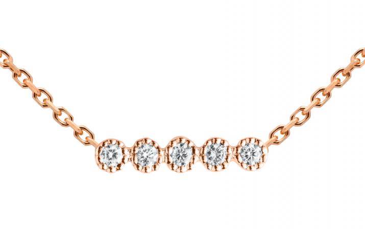 Collar en cadena con 0.7ct de diamantes en base de oro rosa - Redline - 0++