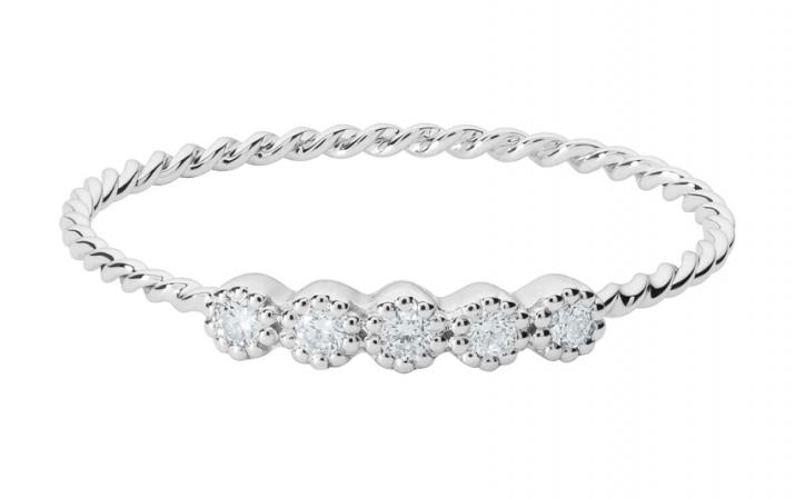 Anillo rígido con 0.7ct de diamantes en oro blanco - Redline