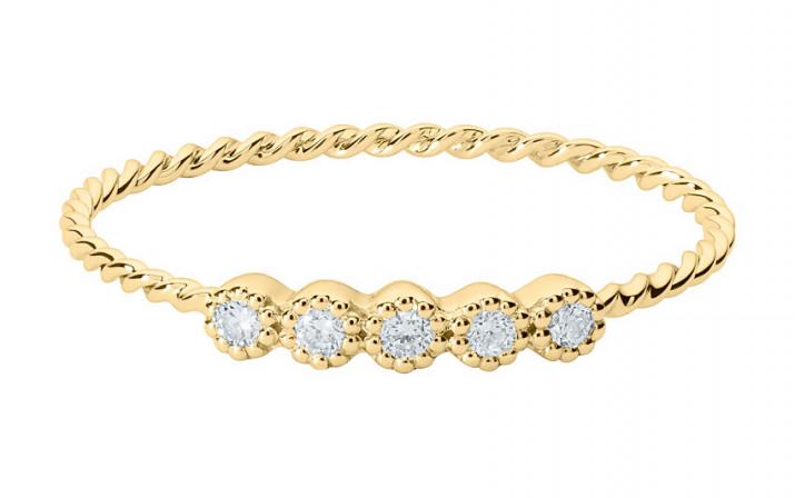 Anillo rígido con 0.7ct de diamantes en oro amarillo - Redline