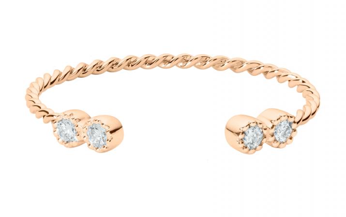 Anillo rígido con 0.56ct de diamantes en oro rosa - Redline