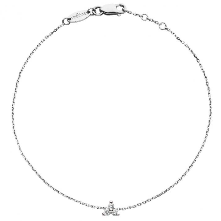 Chain Bracelet For Women with 0.043ct Round Diamond in White Gold Prong Setting - Redline