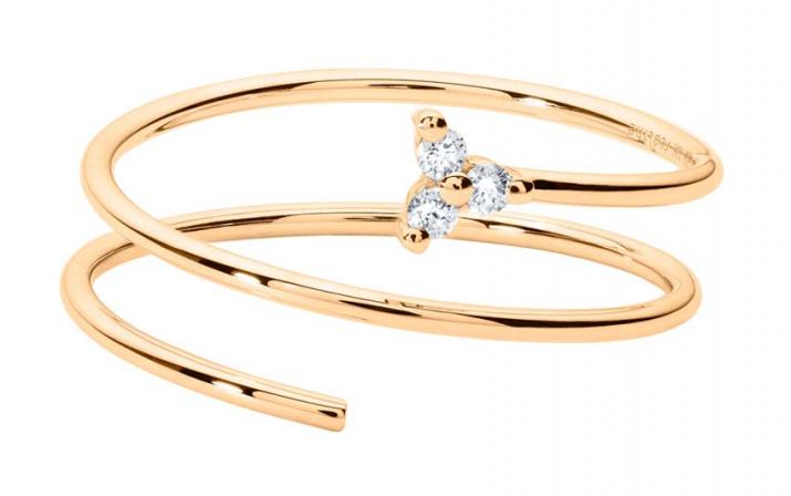 Ring with 0.042ct Round Diamond in Rose Gold Prong Setting - Redline - 0++