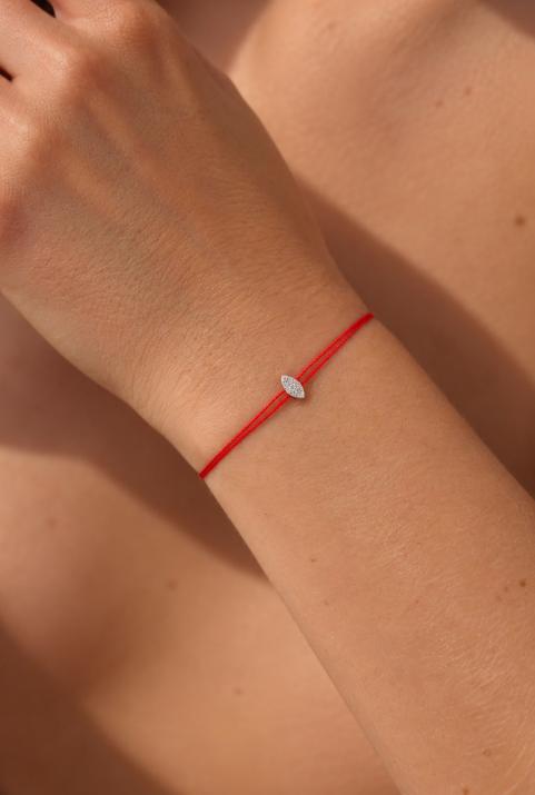 Pulsera doble en hilo con diamante de 0.5ct en oro blanco - Redline - 0++