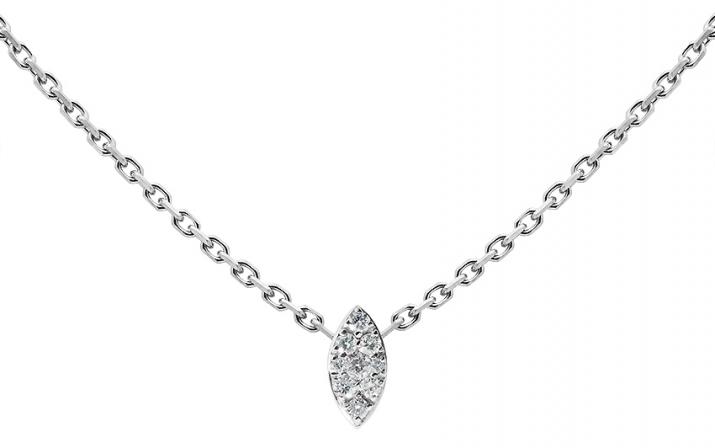 Collar en cadena con diamante de 0.5ct en oro blanco - Redline