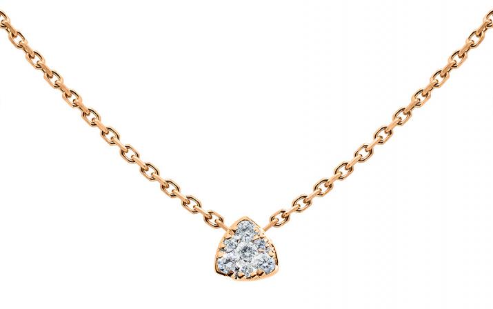 Chain necklace with 0.05ct diamond in rose gold prong setting - Redline