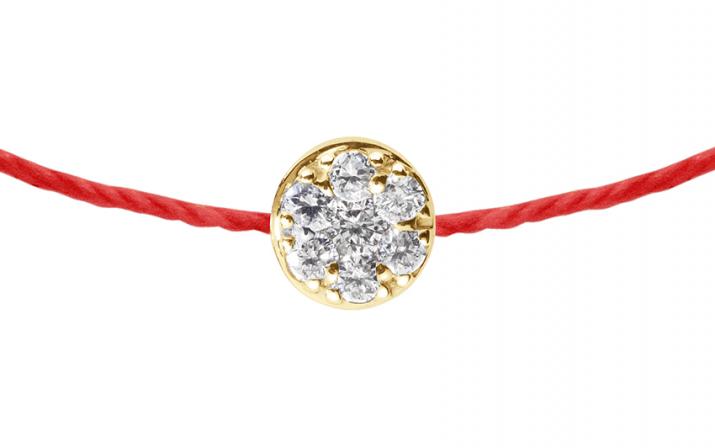 Pulsera en hilo con diamante de 0.5ct en base de oro amarillo - Redline - 0++