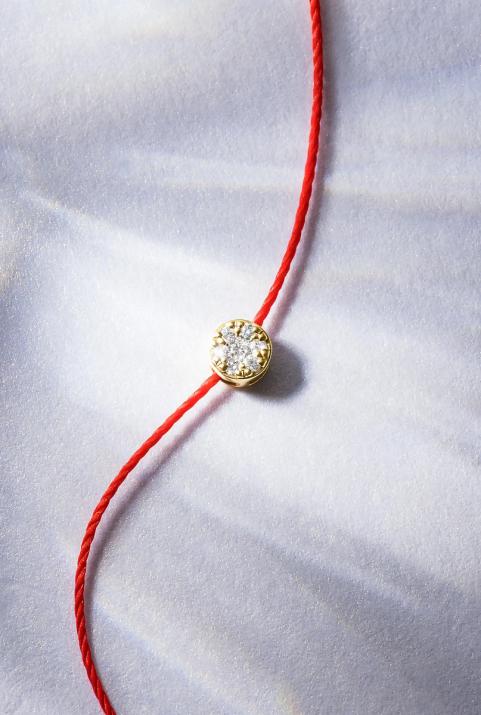 Pulsera en hilo con diamante de 0.5ct en base de oro amarillo - Redline - 0++