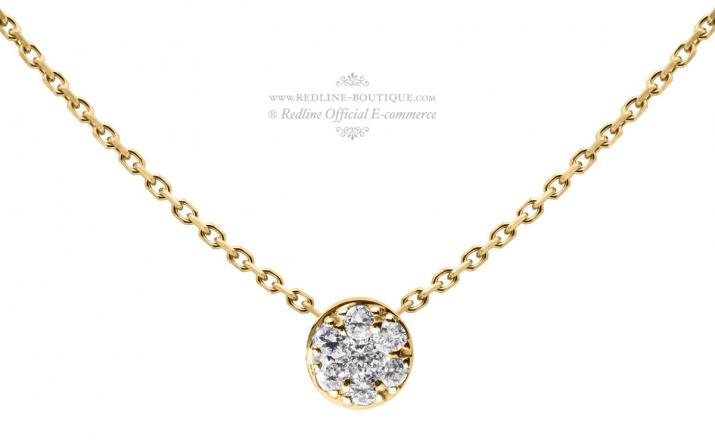 Collar en cadena con diamante de 0.5ct en base de oro amarillo - Redline