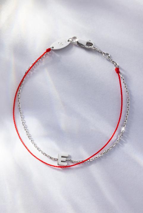 Pulsera Redline Alfabeto Hilo y Cadena en Oro Blanco - Redline - 0++