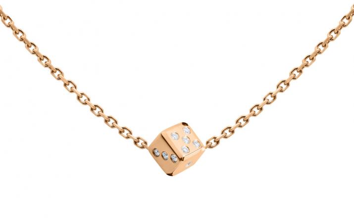 Necklace For Men with 0.09ct Round Diamond in Rose Gold Pavé Setting - Redline