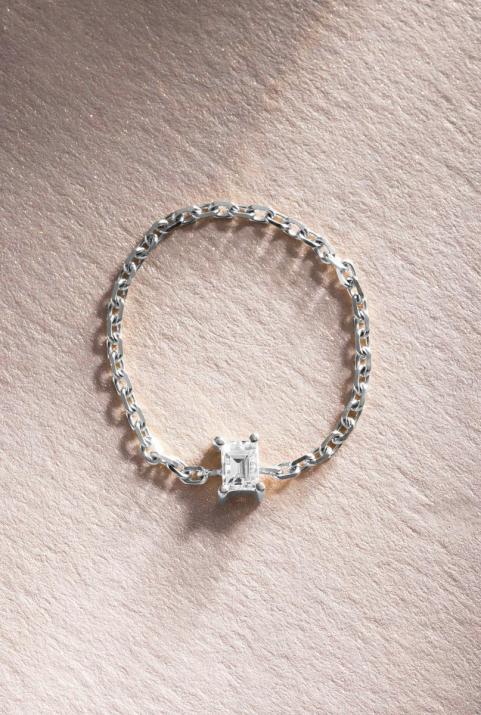 Anillo de Cadena Comtesse Oro Blanco - Redline - 0++