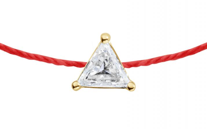 Pulsera en hilo con diamante de 0.10ct en base de oro amarillo - Redline - 0++