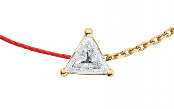 Pulsera en hilo y cadena con diamante de 0.10ct en base de oro amarillo - Redline - 0++