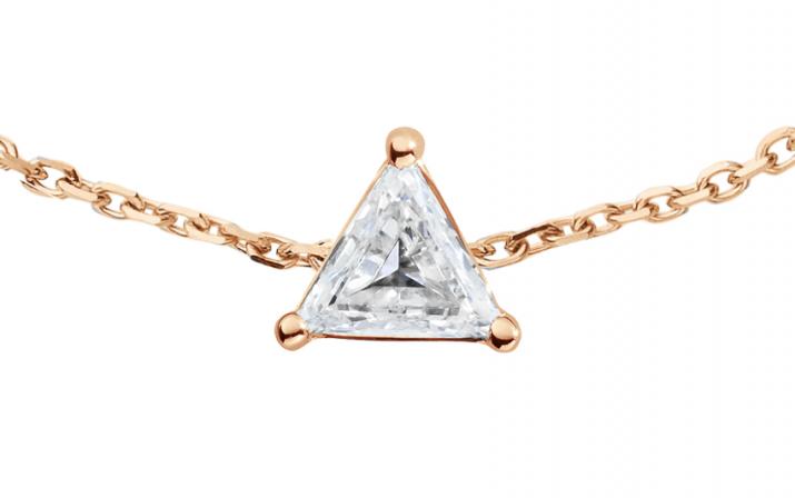 Pulsera en cadena con diamante de 0.10ct en base de oro rosa - Redline - 0++