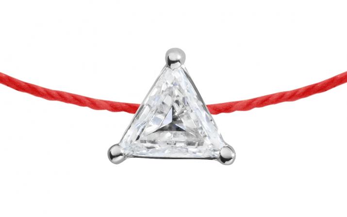 Pulsera en hilo con diamante de 0.20ct en base de oro blanco - Redline - 0++