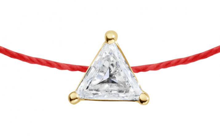 Pulsera en hilo con diamante de 0.20ct en base de oro amarillo - Redline - 0++