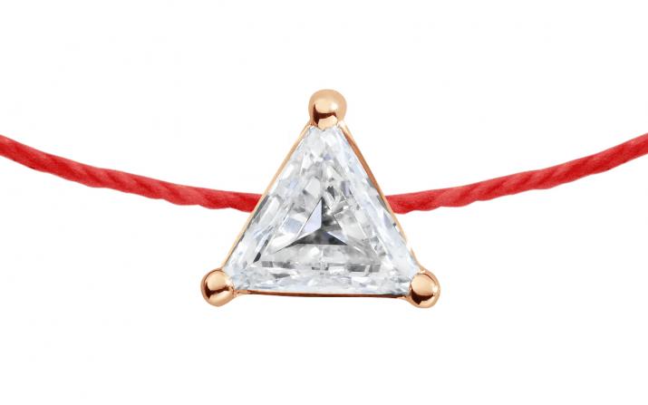 Pulsera en hilo con diamante de 0.20ct en base de oro rosa - Redline - 0++