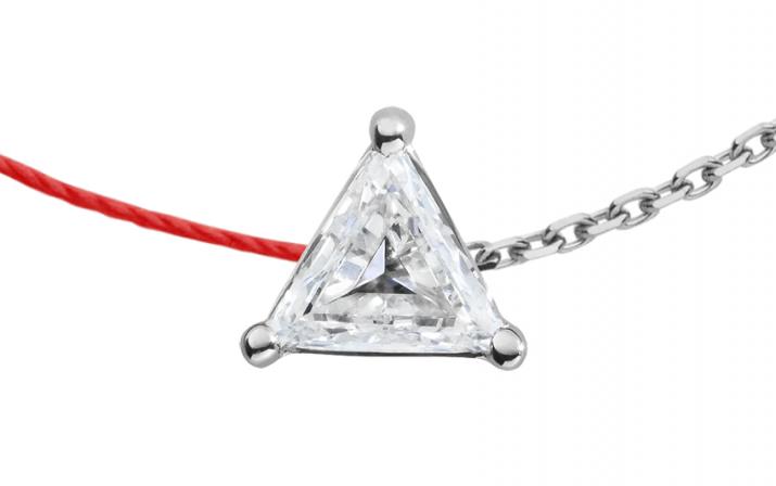 Pulsera en hilo y cadena con diamante de 0.20ct en base de oro blanco - Redline - 0++