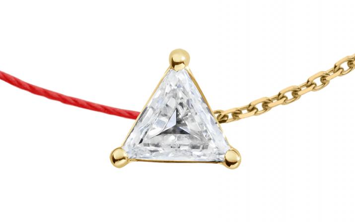 Pulsera en hilo y cadena con diamante de 0.20ct en base de oro amarillo - Redline - 0++