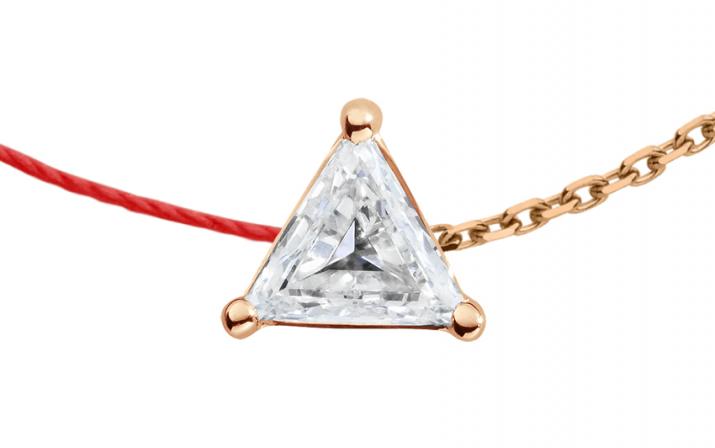 Pulsera en hilo y cadena con diamante de 0.20ct en base de oro rosa - Redline - 0++