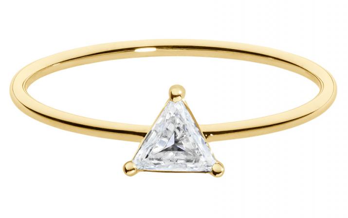 Anillo rígido con diamante de 0.20ct en base de oro amarillo - Redline - 0++