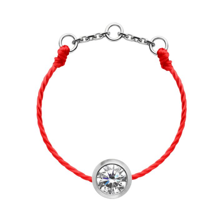 Anillo en hilo con diamante de 0.10ct en oro blanco - Redline - 0++