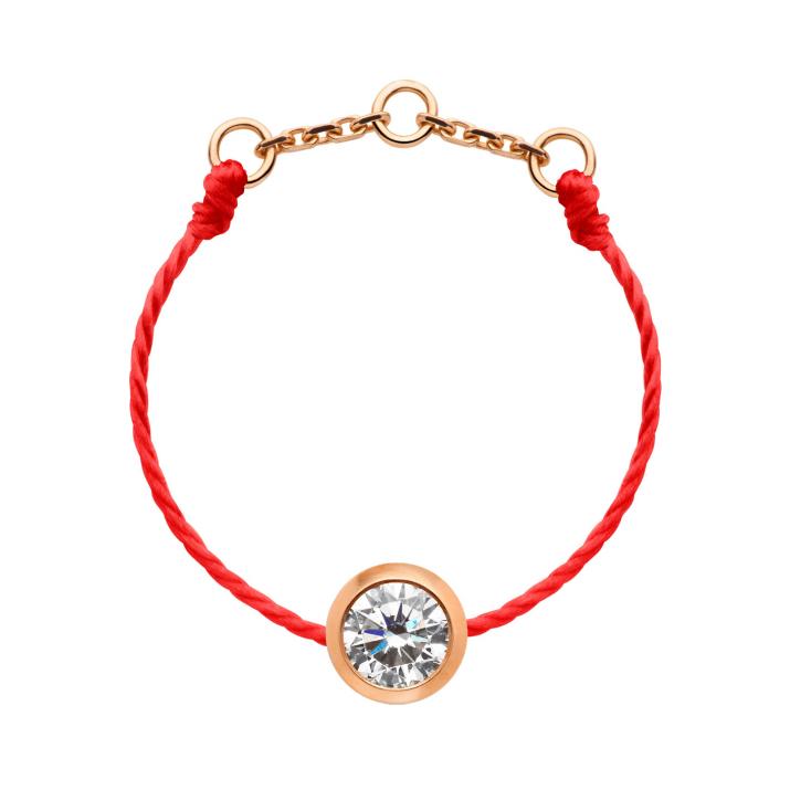 Anillo en hilo con diamante de 0.10ct en oro rosa - Redline - 0++