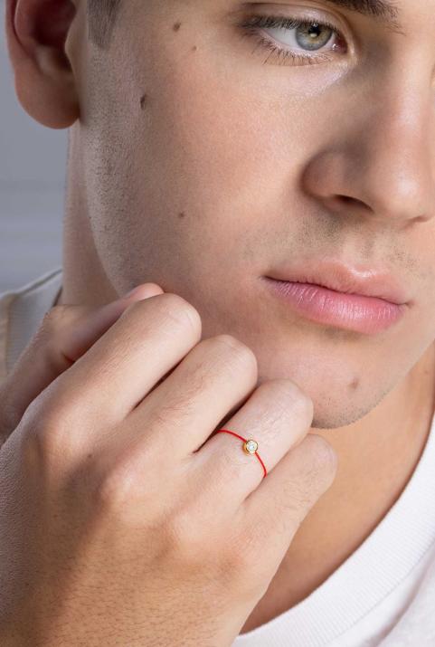 Anillo en hilo con diamante de 0.10ct en oro rosa - Redline - 0++