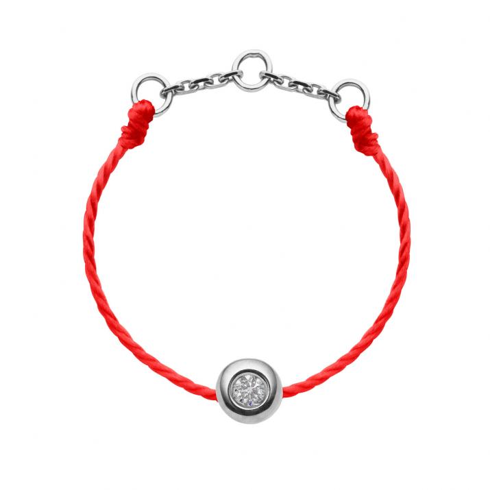 Anillo en hilo con 0.2ct de diamante en base de oro blanco - Redline - 0++