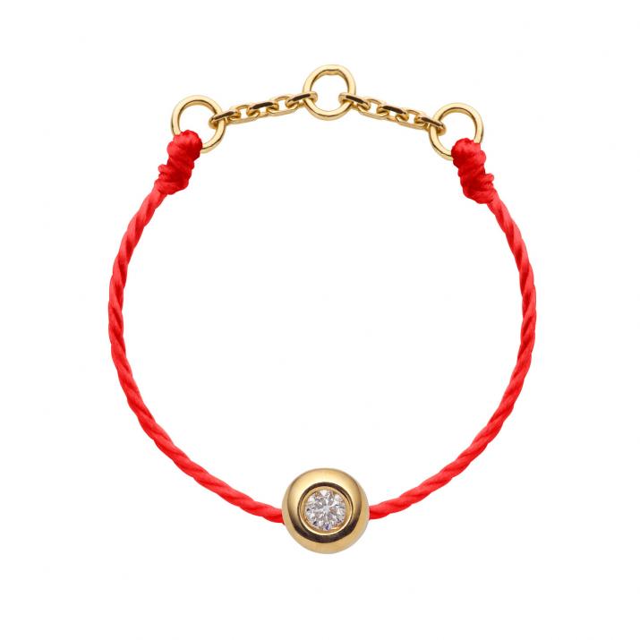 Anillo en hilo con 0.2ct de diamante en base de oro amarillo - Redline - 0++