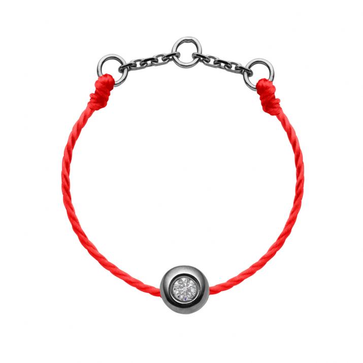 Anillo en hilo con 0.2ct de diamante en base de oro negro - Redline - 0++